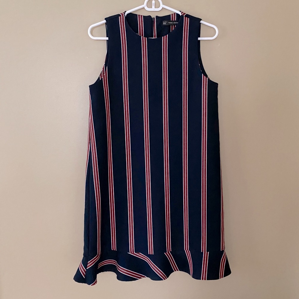 Zara Trafaluc Navy Blue Sleeveless Shift Dress
